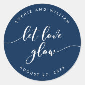 リラックスLove Glow編集可能カラー結婚の ラウンドシール (正面)