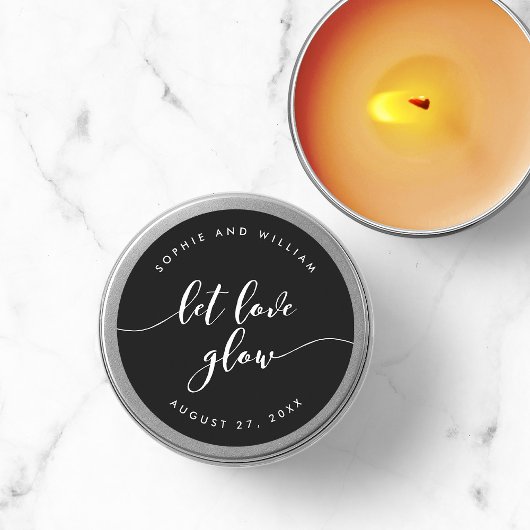 リラックスLove Glow編集可能カラー結婚の ラウンドシール