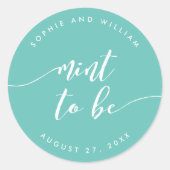 リラックスMintスクリプトを編集可能カラーに結婚する ラウンドシール (正面)