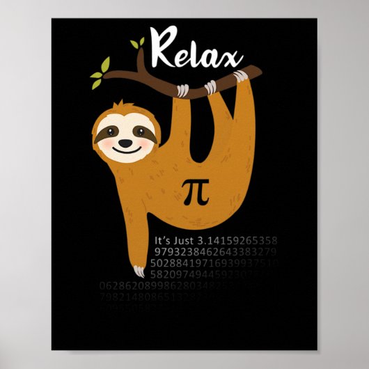 リラックスPi 3.14おもしろい Sloth Pi Day Math Te ポスター (正面)