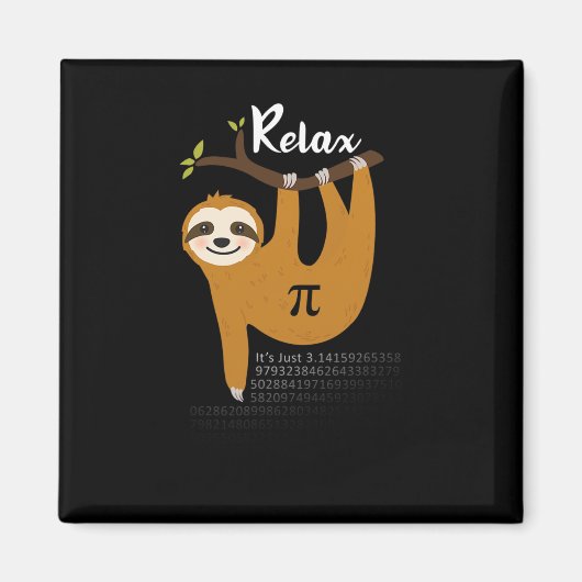 リラックスPi 3.14おもしろい Sloth Pi Day Math Te マグネット (正面)
