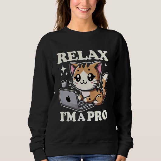 リラックスPro IT Cat Tech SupportギークPC スウェットシャツ (正面)