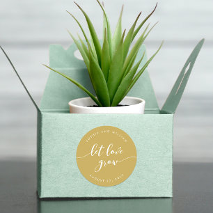 リラックスScript Let Love Grow Editable Color結婚's ラウンドシール