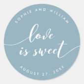リラックスScript Love is Sweet Editable Color 結婚's ラウンドシール (正面)