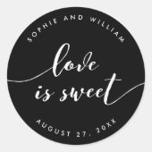 リラックスScript Love is Sweet Editable Color 結婚's ラウンドシール (正面)