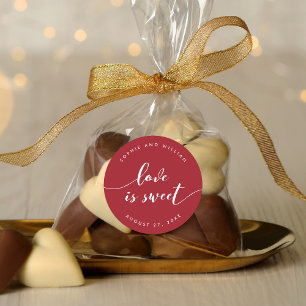 リラックスScript Love is Sweet Editable Color 結婚's ラウンドシール