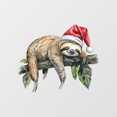 リラックスSloth with a Christmas hat 1 ウィンドウサイン (シート)