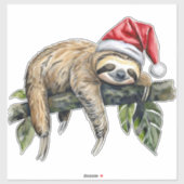 リラックスSloth with a Christmas hat 1 シール (シート)