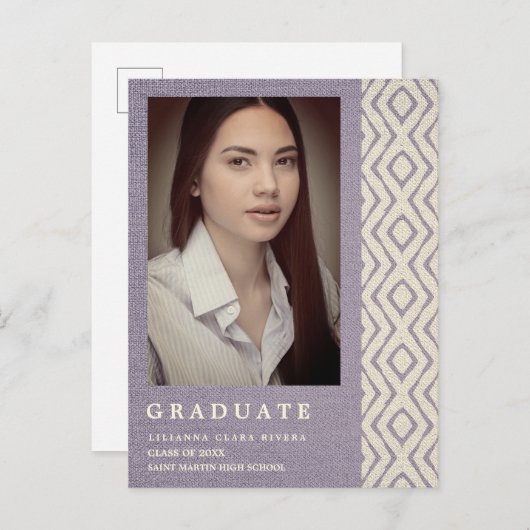 リラック·ボホテクスチャー写真の卒業ユニセックス記事 案内ポストカード (正面/裏面)