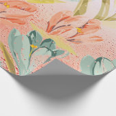 リラフローラ金ゴールドピンクローズキャンディパステルシャイニーラップ ラッピングペーパー (角)