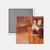 リランナがピアノでモーツァルトを練習 マグネット (正面/裏面)