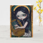 "リラ天使"の挨拶状 カード (黄色い花)