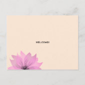 リラ結婚の花エレガント花性ピンクの花i インビテーションポストカード (裏面)