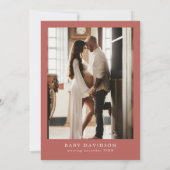 リラ ボヘミアンフォール フラワーベイビーシャワー 招待状 (裏面)