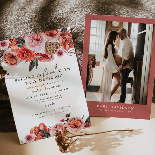 リラ ボヘミアンフォール フラワーベイビーシャワー 招待状