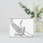 リリアックの蝶ポストカード – 色を付ける ポストカード (スタンド正面)