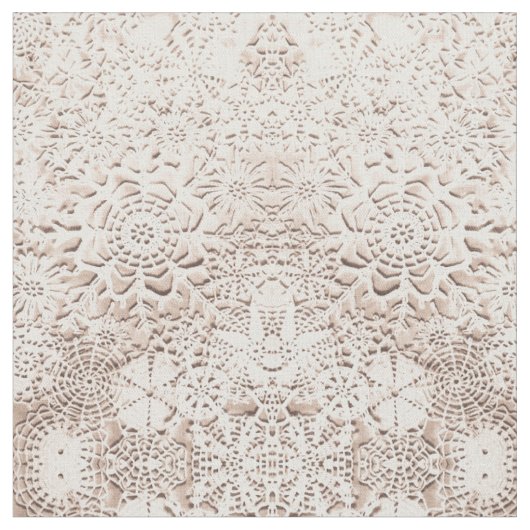 リリアンのバニラクリームの雪片 ファブリック (クローズアップ)