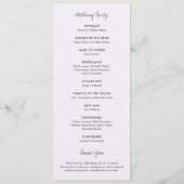 リリアン薄紫モダンエレガントな結婚式 プログラム (裏面)