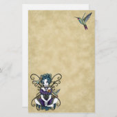 "リリアン"のゴシック様式ハチドリの妖精の芸術の文房具 便箋 (正面/裏面)