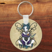「リリアン」ゴシック様式のハミングバードフェアリー・アート・キーチェーン キーホルダー (正面)
