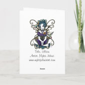 「リリアン」ゴシック様式のハミングバード妖精アートカード カード (裏面)