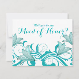 リリカの花 あなたが私のブライズメイドになってくれる？ ティール 招待状
