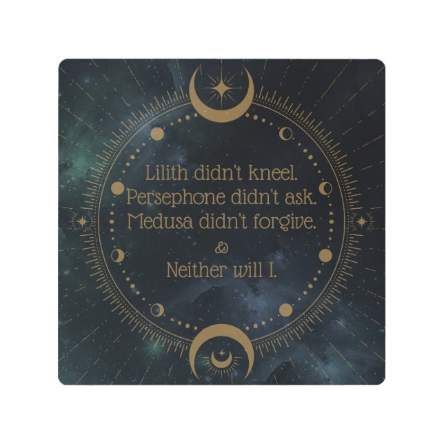 リリスは神の反乱を企てなかった感動的 メタルプリント (正面)