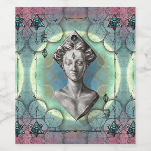 リリスファンタジー女神の聖幾何学美術 ワインラベル (シングルラベル)