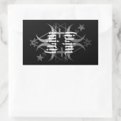 リリス魔女の白黒シール 長方形シール (バッグ)