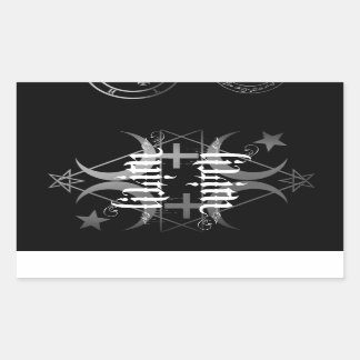 リリス魔女の白黒シール 長方形シール