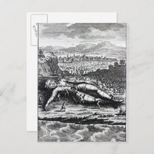 リリプティア人に捕獲されたガリバー ポストカード (正面/裏面)