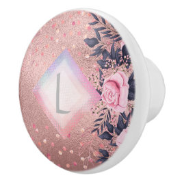 リリベットモノグラムロセゴールドフローラフィットプリンセス セラミックノブ