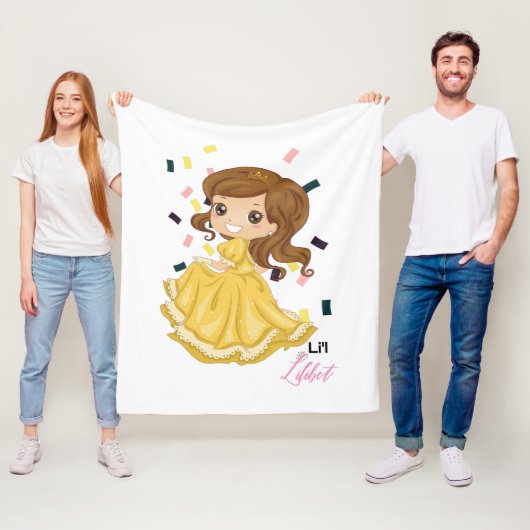 リリベット名前付きゴールデンプリンセスガールギフト フリースブランケット (インサイチュ)