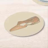 リリリックタンモダンダンス先生シューズプリント ラウンドペーパーコースター (アングル)
