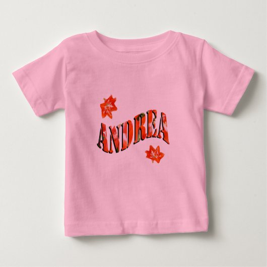 リリーから作られた女の子の名前アンドレア、Tシャツ ベビーTシャツ (正面)