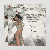 リリーかわいらしsweet sixteenの少女 招待状 (正面/裏面)