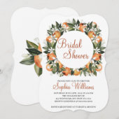 リリーとオレンジの花のブライダルシャワー 招待状 (正面/裏面)