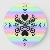 リリーとハートオンレインボー ラージ壁時計 (正面)