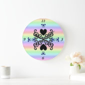 リリーとハートオンレインボー ラージ壁時計 (ホーム)