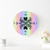 リリーとハートオンレインボー ラージ壁時計 (ホーム)