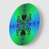 リリーとハートオンレインボー ラージ壁時計 (傾斜)