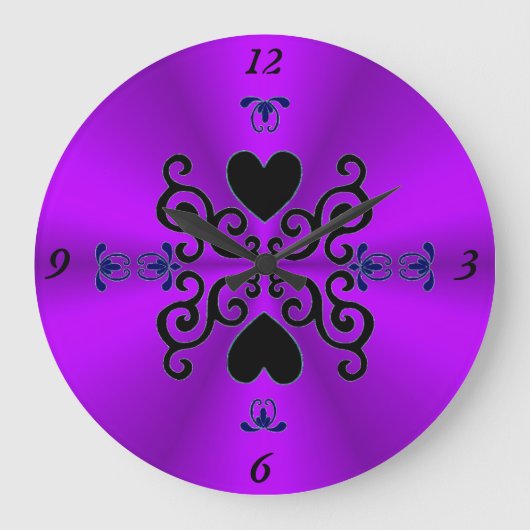 リリーとハートオンレインボー ラージ壁時計 (正面)