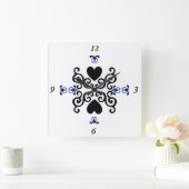 リリーとハート スクエア壁時計 (ホーム)