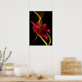 リリーとリボンプリント ポスター (キッチン)