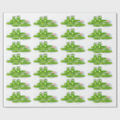 リリーのパッドに緑のカエル ラッピングペーパー (フラット)