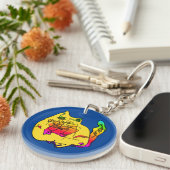 リリーの抽象芸術猫 キーホルダー (正面右)