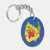 リリーの抽象芸術猫 キーホルダー (正面左)