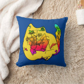 リリーの抽象芸術猫 クッション (ブランケット)