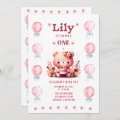 リリーの1歳の誕生日 招待状 (正面/裏面)