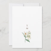 リリーエレガントの結婚ほこりっぽい白い庭の花 招待状 (裏面)